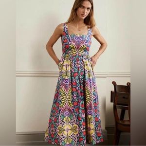 Violet Square Neck Midi Dress
Navy, Passion Bloom